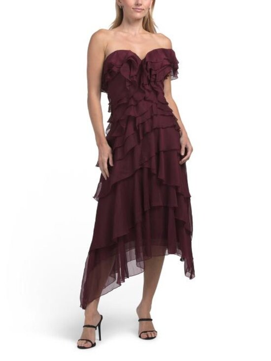 AMUR Dresses & Skirts - AMUR Emaline Chiffon Cascade Dress